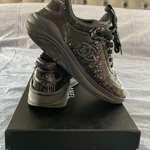 Chanel Black Sneakers Size 7.5